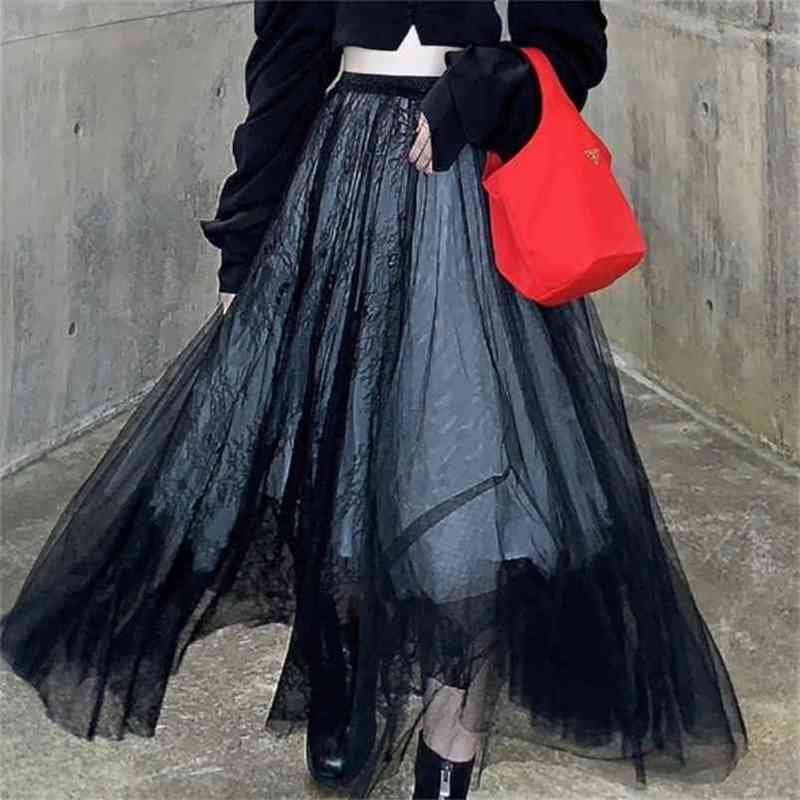 Spring High Waist Black Multilayer Mesh Temperament Long Skirt Women Fashion Elegant Casual Skirts Female 210519, Picture color
Spring High Waist Black Multilayer Mesh Temperament Long Skirt Women Fashion Elegant Casual Skirts Female 210519, Picture color
