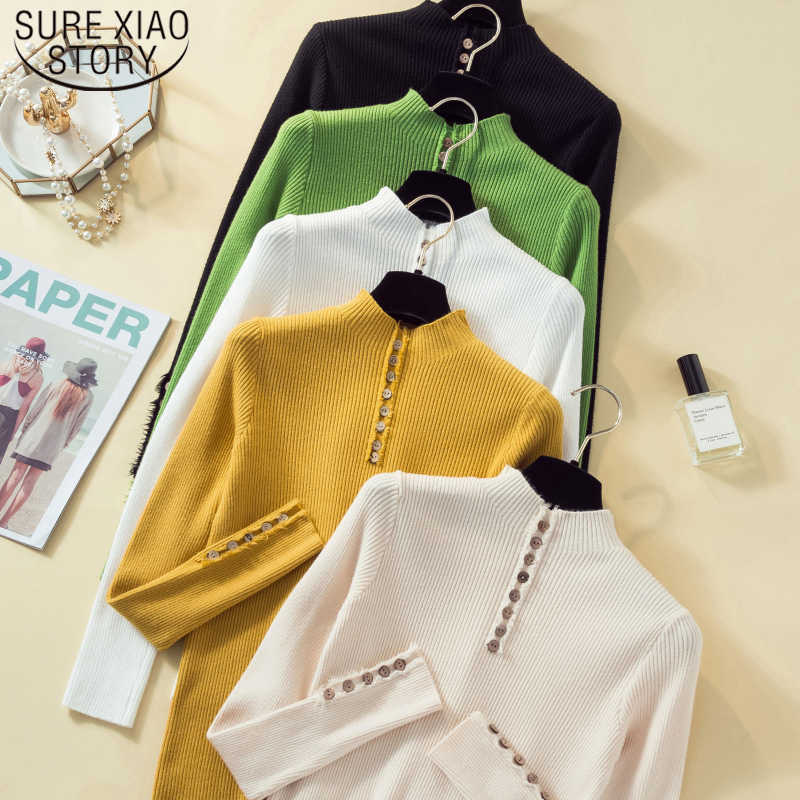 Autumn Winter High-collar Knitted Sweater Women Solid Casual Long Sleeve Slim Pull Turtleneck Pullover Sweaters 7221 50 210527, White
Autumn Winter High-collar Knitted Sweater Women Solid Casual Long Sleeve Slim Pull Turtleneck Pullover Sweaters 7221 50 210527, White