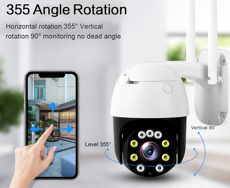 PTZ Wireless IP Camera 1080P HD 5X Optical Digital Zoom AI Human Detect Wifi Camera Outdoor H.265 P2P Audio 5MP Home Security CCTV Surveillance Cam