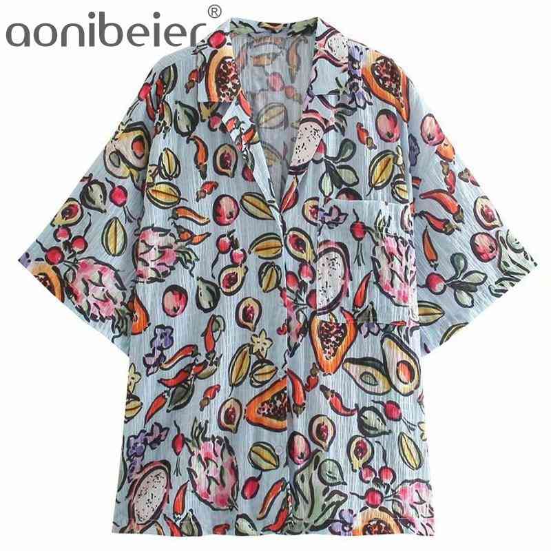 Fruit Print Summer Texture Loose Shirt Fashion Notched Collar Pocket Front Folds Back Women Casual Long Blouses Female 210604, 01
Fruit Print Summer Texture Loose Shirt Fashion Notched Collar Pocket Front Folds Back Women Casual Long Blouses Female 210604, 01