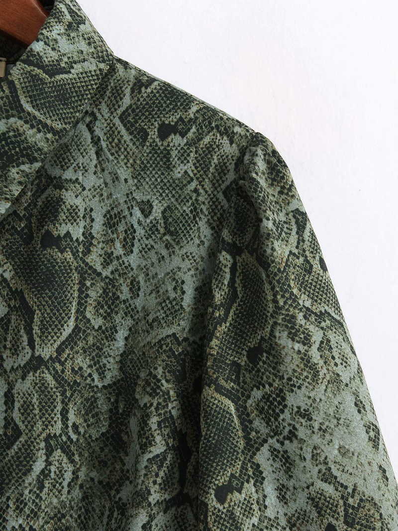 Dress Spring Animal Snake Skin Prints Long Sleeve Women Mini Dresses 210602