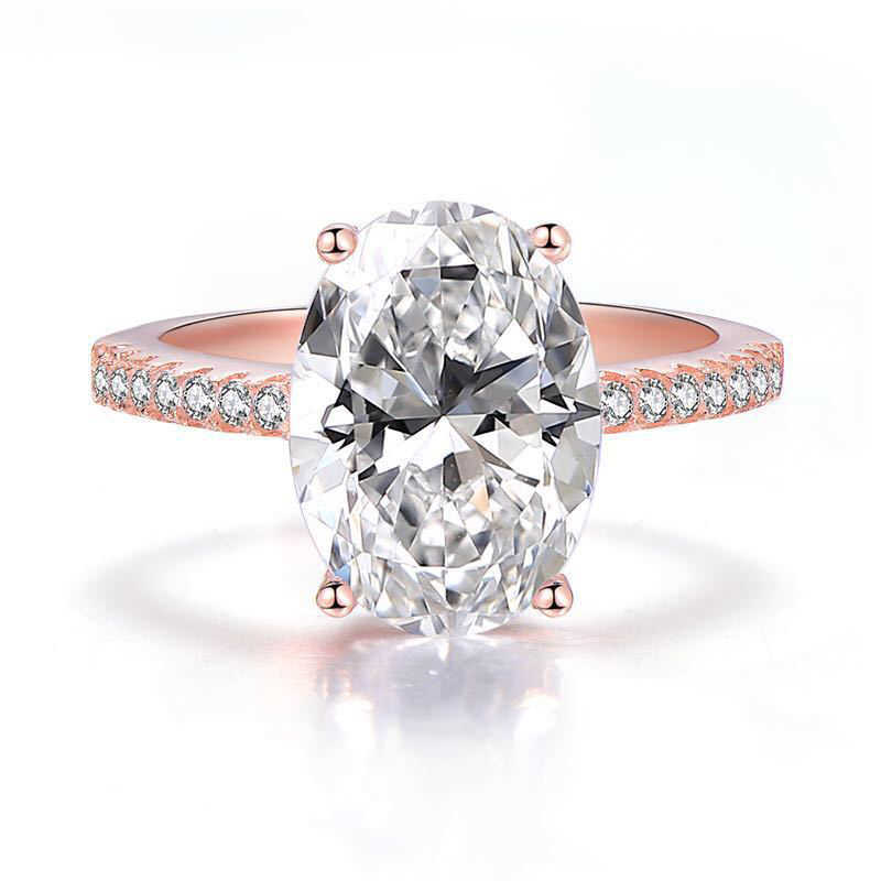 Extra large dia ring Classic 100% Sterling Sier 9 CT Oval Created Moissanite Gemstone Wedding Engagement Ring Fine Jewelry Gift