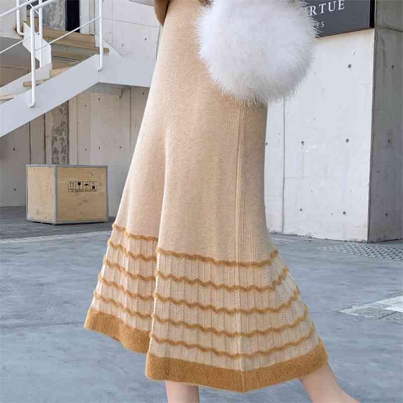 Fashion Women Pleated Skirts Autumn Winter Elastic High Waist Knitted Sweater Long Midi Flocking Skirt 210520, Photo color
Fashion Women Pleated Skirts Autumn Winter Elastic High Waist Knitted Sweater Long Midi Flocking Skirt 210520, Photo color