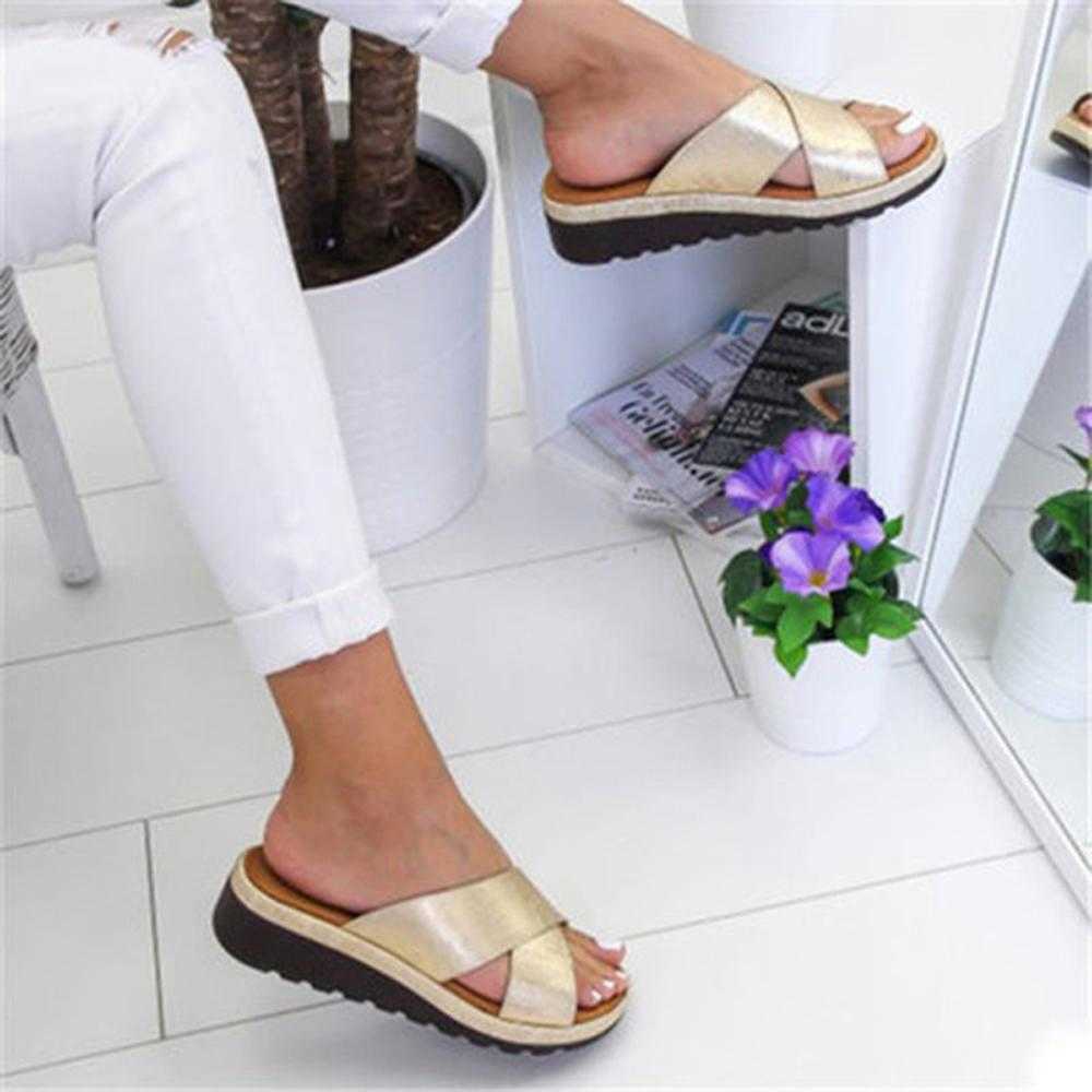 Women Summer Slippers Casual Ladies Sandals Platform Non-slip Female Shoes Soft Wedge Outdoor Women Slippers Dropshipping Shoes Y0608