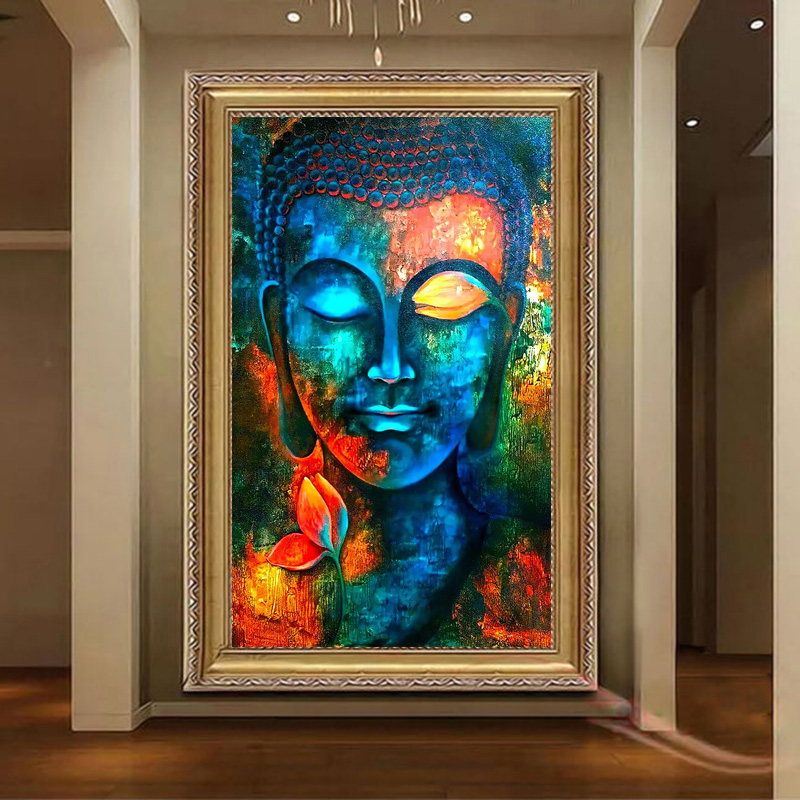 Buddha Pictures Abstarct Colorful Posters Canvas Painting Wall Art For Living Room Entrance Bedroom Modern Decoration NO FRAME