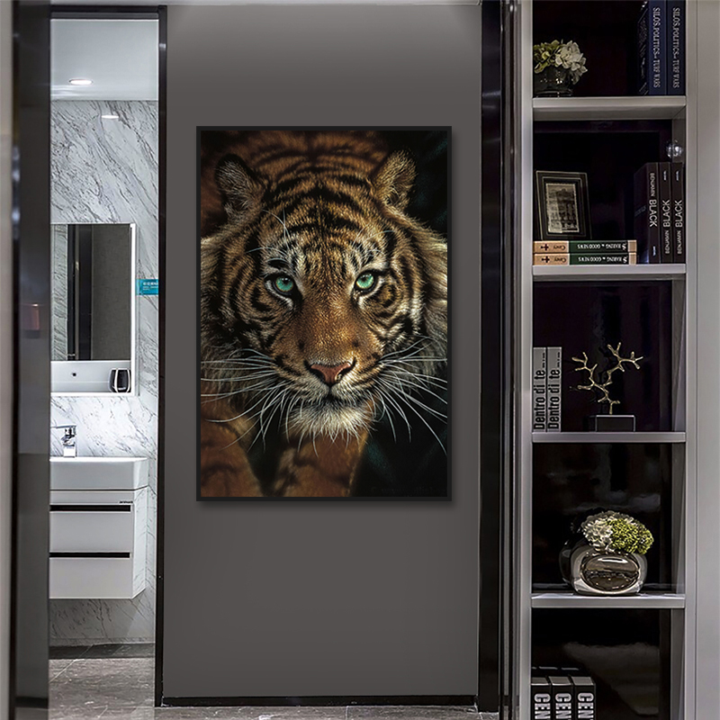 Ferocious Tiger and Lions Canvas Painting Wild Animals Poster Print Modern Living Room Wall Art Decorative Pictures Lion Cuadro