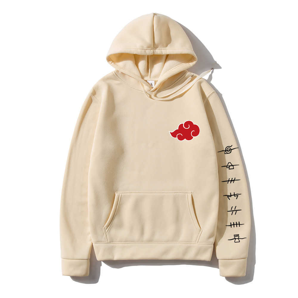 Japanese Anim Akatsuki Cloud Symbol Pullover Hoodie Men Hoodies Streetwear Men Akatsuki Cloud Symbols print Oversized Sweatshirt H0910