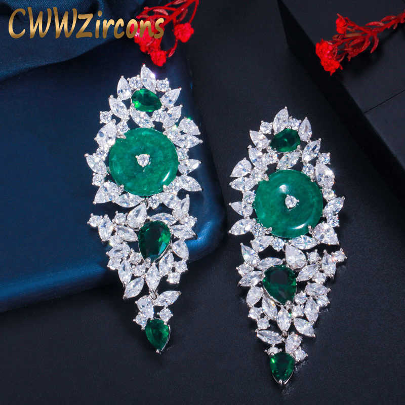 Elegant Green Cubic Zirconia Stone Long Big Earrings for Wedding Dancing Party Costume Jewelry Accessories Gift CZ770 210714
Elegant Green Cubic Zirconia Stone Long Big Earrings for Wedding Dancing Party Costume Jewelry Accessories Gift CZ770 210714