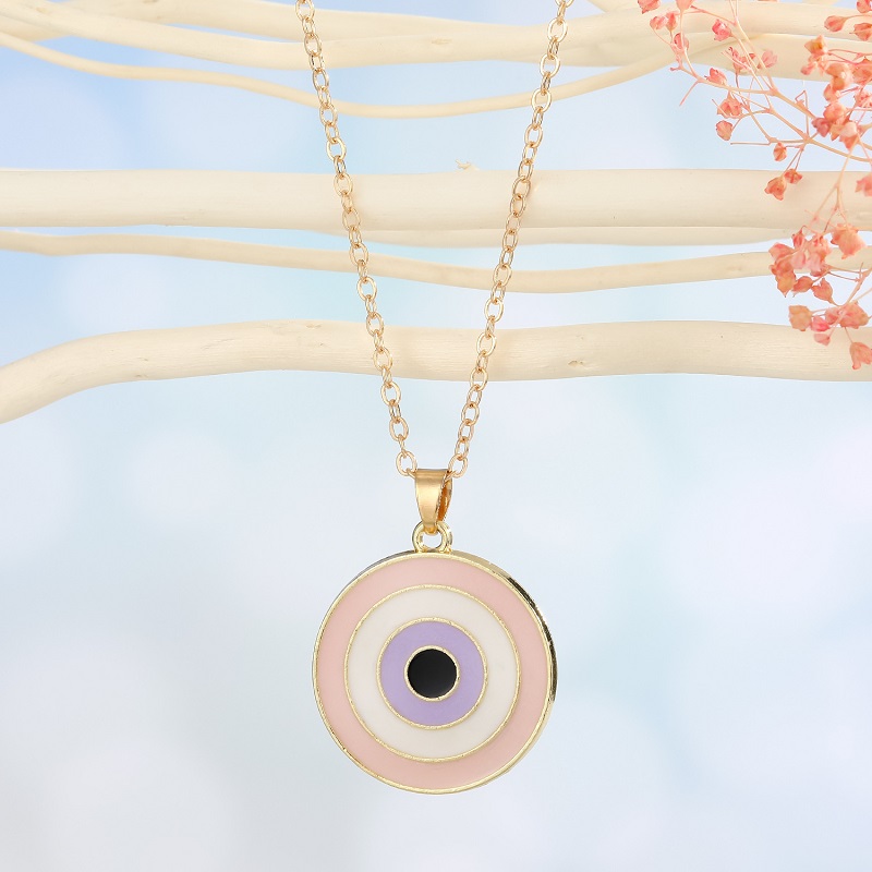 Fashion Enamel Geometry Evil Eyes Pendant Necklace For Womens Jewelry Big Turkish Eye Chains Choker Necklaces Clavicel Chains for women jewelry