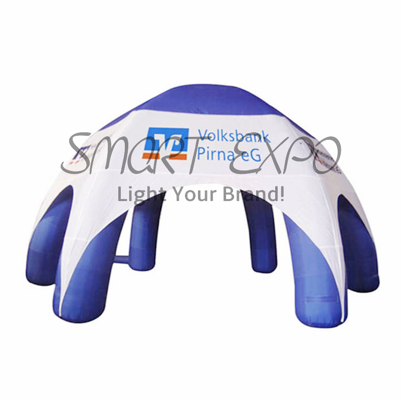 Inflatable Spider Dome Tent Dia5xH4m with Custom Printing and Base Blower