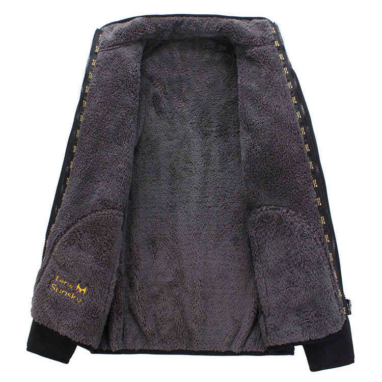 Winter Warm Polar Coral Fleece Men's Jacket Snowimage Windproof Thick Thermal Reversible Coat Male Plus Size Outerwear Clothes 210518