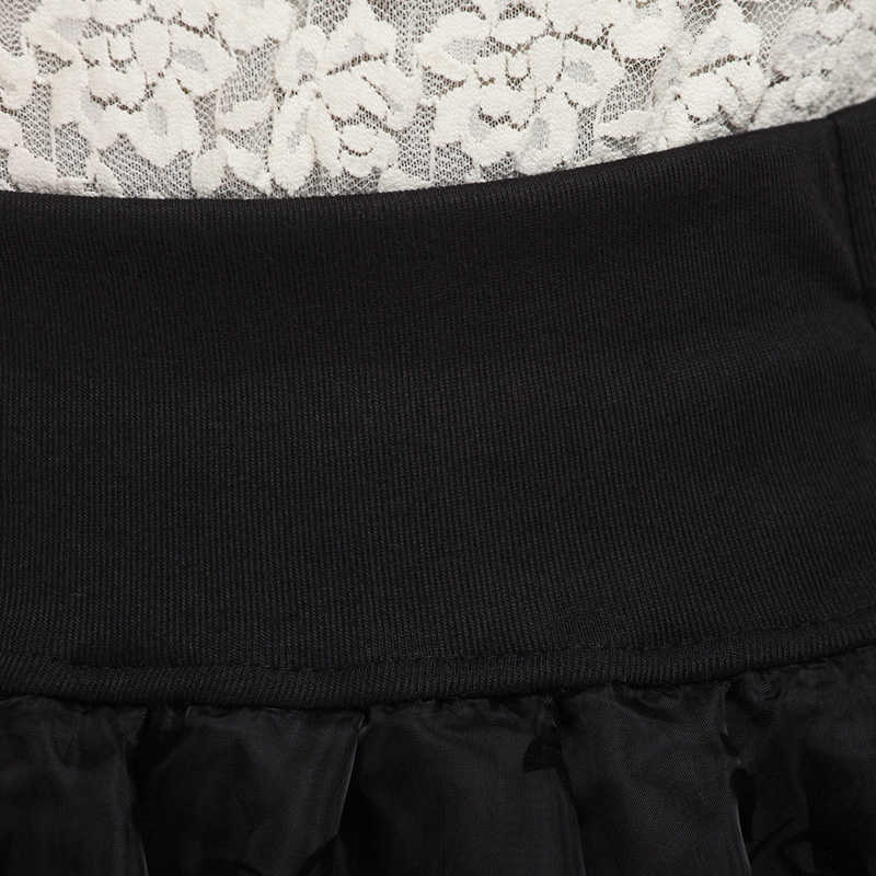 Zuolunouba Summer Skirt Preppy Style Flower Bow Mini Tutu Elasticity Lace s Shorts Woman High Waist Large Size 210621