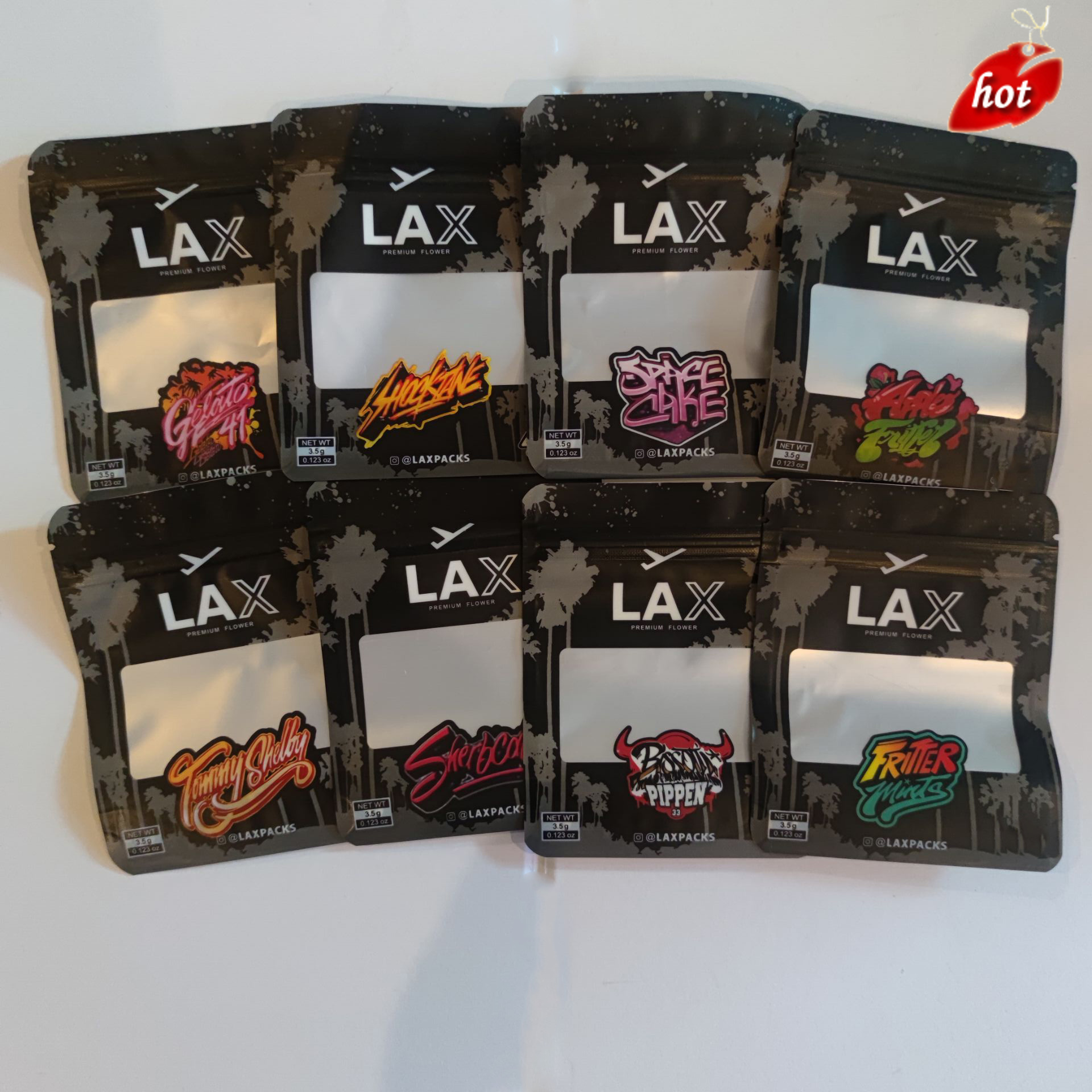 High Quality 3.5 g LAX bag Matte Black Pouch Frosted Stand Up Aluminum Foil Zipper With Window Flower Bags In stock mylar plastic pack edibles gummies package BAWQ
High Quality 3.5 g LAX bag Matte Black Pouch Frosted Stand Up Aluminum Foil Zipper With Window Flower Bags In stock mylar plastic pack edibles gummies package BAWQ