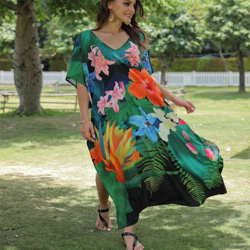Floral Print Swimsuit Cover up Robe De Plage 2021 Summer Bohemian Drs Plus size Beachwear Cover-ups Beach Kaftan Pareo Drs, White;black
Floral Print Swimsuit Cover up Robe De Plage 2021 Summer Bohemian Drs Plus size Beachwear Cover-ups Beach Kaftan Pareo Drs, White;black