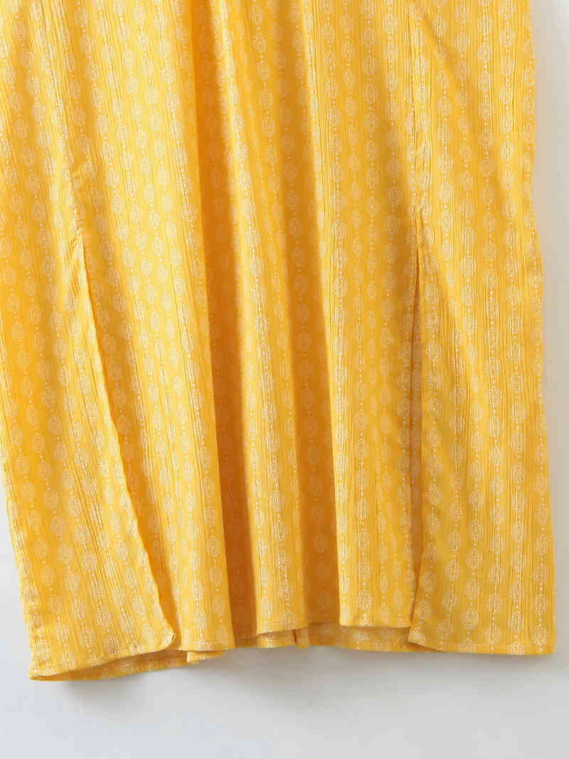 elegant women soft yellow long dress fashion ladies vintage boho es casual female chic vestidos cute girls 210430