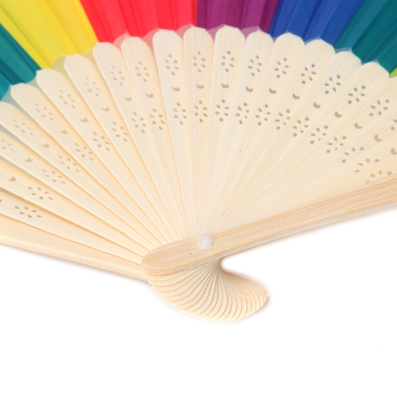 Rainbow Hand Hero Folding Fan Dance For Bruiloft Theme Festivals Decoration Fan