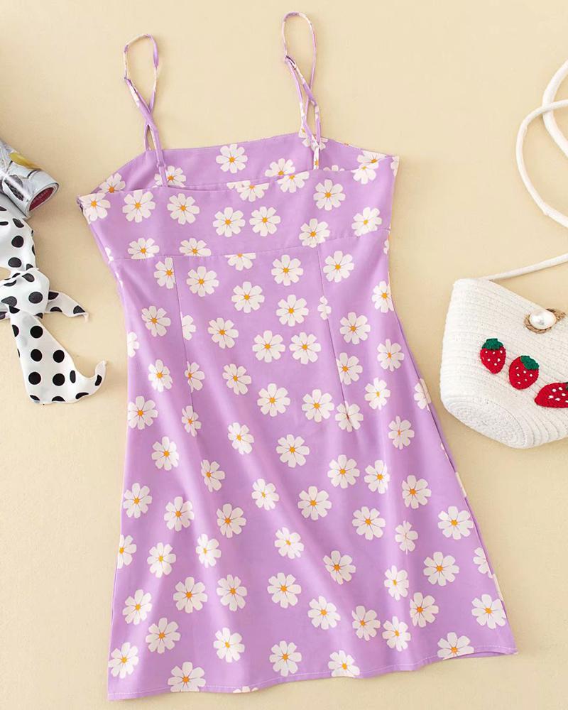 Summer Women Daisy Floral Print Mini Dress Sleeveless Ladies Slim Fit Sexy Print Dress Off Shoulder Party Dress Female New 210415