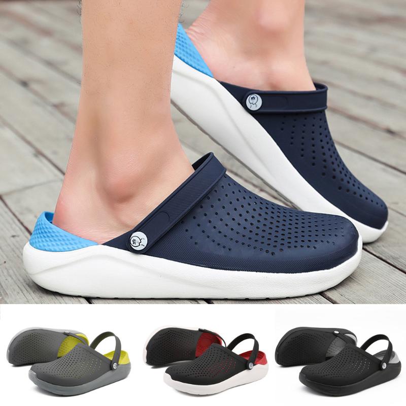 Sandals Slip-on Outdoor Men's Slippers Breathable Walking Beach Sports Hole Shoe Solid Color PU Hollow Out Home Man's Shoes, Black
Sandals Slip-on Outdoor Men's Slippers Breathable Walking Beach Sports Hole Shoe Solid Color PU Hollow Out Home Man's Shoes, Black