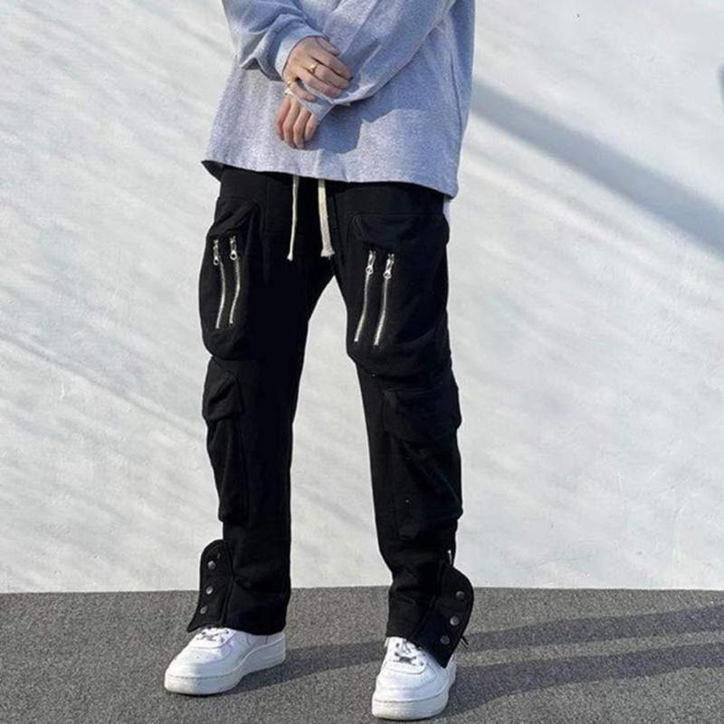 Men's Pants Hight Street Cargo Zipper Pockets Button Leg Black Joggers Men Fashion Streetwear Sweatpants Y2K Loose Harajuku Trousers
Men's Pants Hight Street Cargo Zipper Pockets Button Leg Black Joggers Men Fashion Streetwear Sweatpants Y2K Loose Harajuku Trousers
