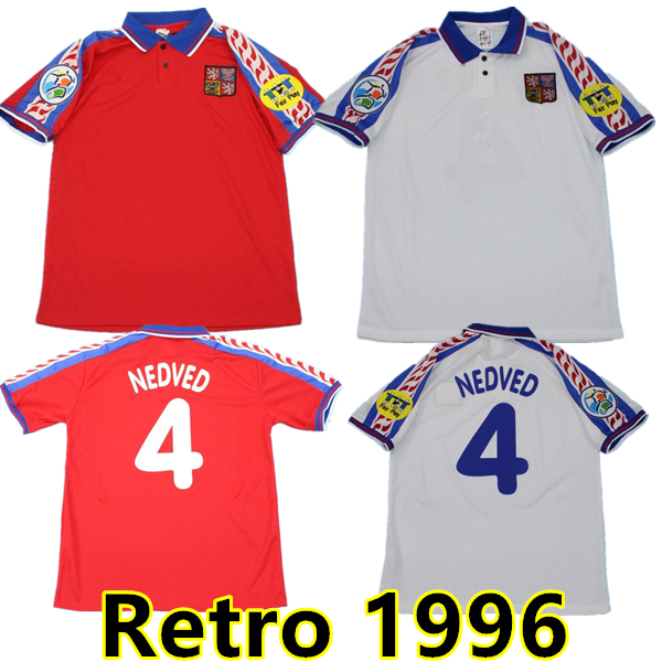 1996 Czech Republic retro soccer jersey 96 97 NEDVED Poborsky Berger vintage classic football shirt, 1996 away
1996 Czech Republic retro soccer jersey 96 97 NEDVED Poborsky Berger vintage classic football shirt, 1996 away