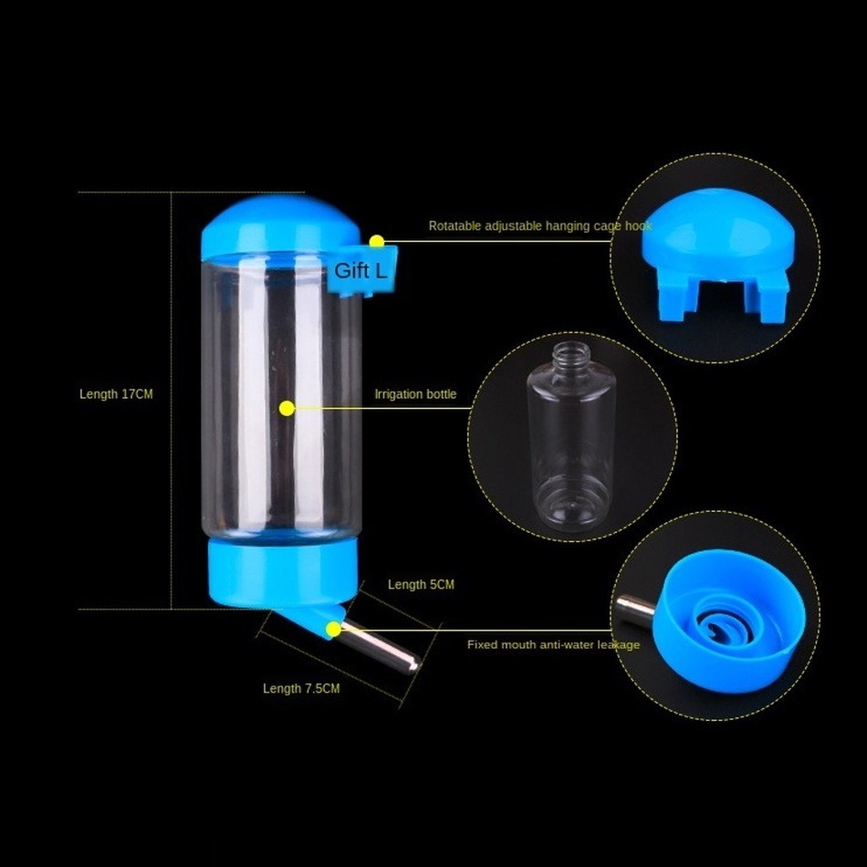 Petty&Better 400ML Plastic Hamster Drinker Water Bottle Dispenser Feeder Hanging Pet Dog Squirrel Rabbit Drinking Head Pipe