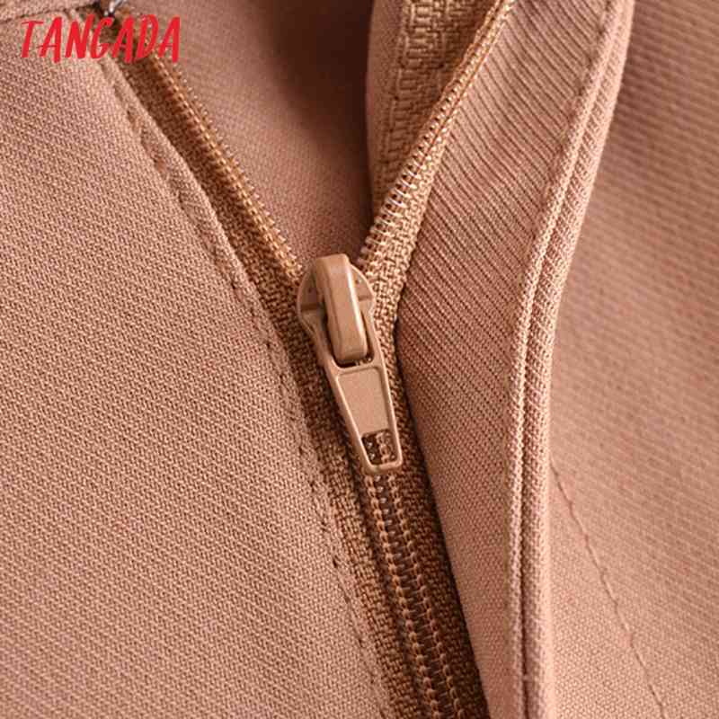 Fashion Women Khaki Suit Trousers Pockets Buttons Office Lady Pants Pantalon 3H269 210416