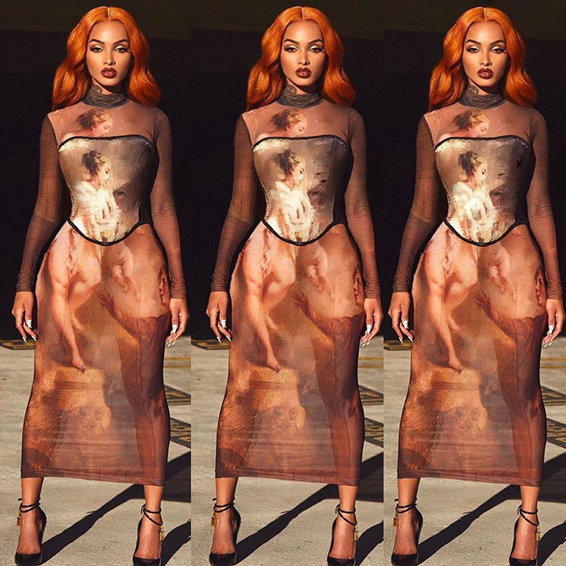 Hawthaw Women Fashion Autumn Winter Long Sleeve Printed O Neck Bodycon Slim Pencil Long Dress 2021 Fall Clothes Streetwear, Brown
Hawthaw Women Fashion Autumn Winter Long Sleeve Printed O Neck Bodycon Slim Pencil Long Dress 2021 Fall Clothes Streetwear, Brown