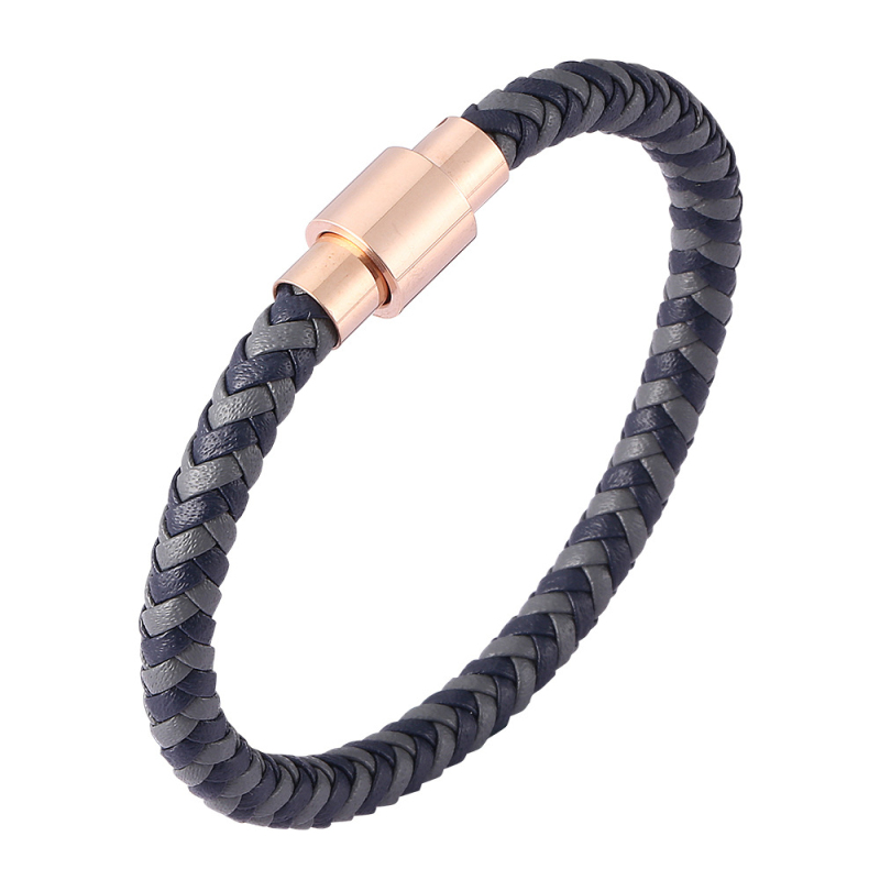 Man Woman Couple Retro Style Braid Leather Cuff Bracelet Rose Gold Stainless Steel Button Buckle Bracelets
Man Woman Couple Retro Style Braid Leather Cuff Bracelet Rose Gold Stainless Steel Button Buckle Bracelets