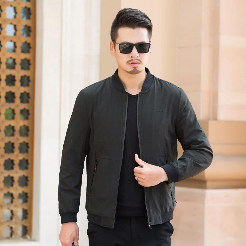 Men's Jackets Mens Spring Business Gentleman Casual Coats Solid Color Sportswear Stand Collar Bomber Jacket Slim Baseball Uniforms