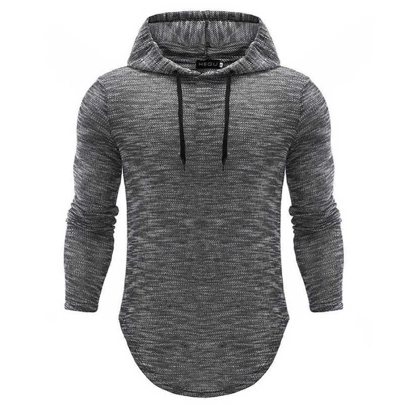 2020NEW Trendy Spring Autumn Men T Shirt Casual Long Sleeve Slim Men's Tops Stretch T-shirt Comfortable Hooded T Shirt pullover Y0907