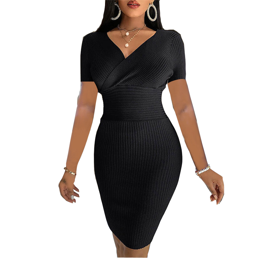 New dress European And American Style Sexy Short Sleeve Bottoming Shirt Thread Deep V-neck Wrap Hip Dress Women, Gray
New dress European And American Style Sexy Short Sleeve Bottoming Shirt Thread Deep V-neck Wrap Hip Dress Women, Gray