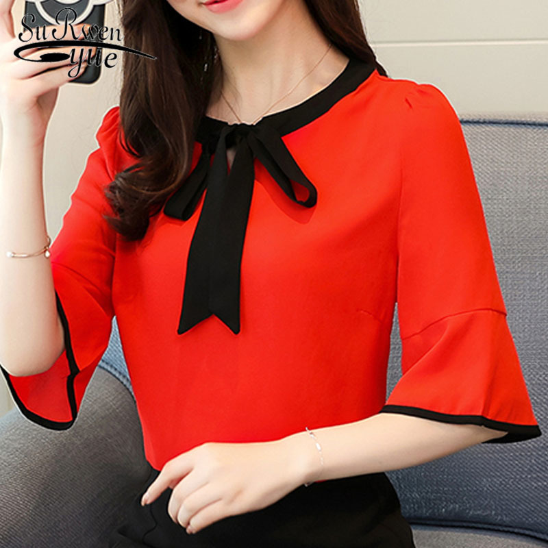 summer chiffon women blouse shirt solid office lady casual loose tops bow flare sleeve female blusas D585 30 210521, Red
summer chiffon women blouse shirt solid office lady casual loose tops bow flare sleeve female blusas D585 30 210521, Red