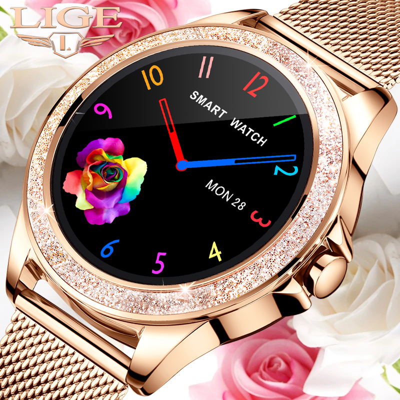 LIGE New Smart Watch Women Blood Pressure Heart Rate Monitor Smart Band Fitness tracker Sport watch Smartwatch Reloj inteligenteg, Golden
LIGE New Smart Watch Women Blood Pressure Heart Rate Monitor Smart Band Fitness tracker Sport watch Smartwatch Reloj inteligenteg, Golden
