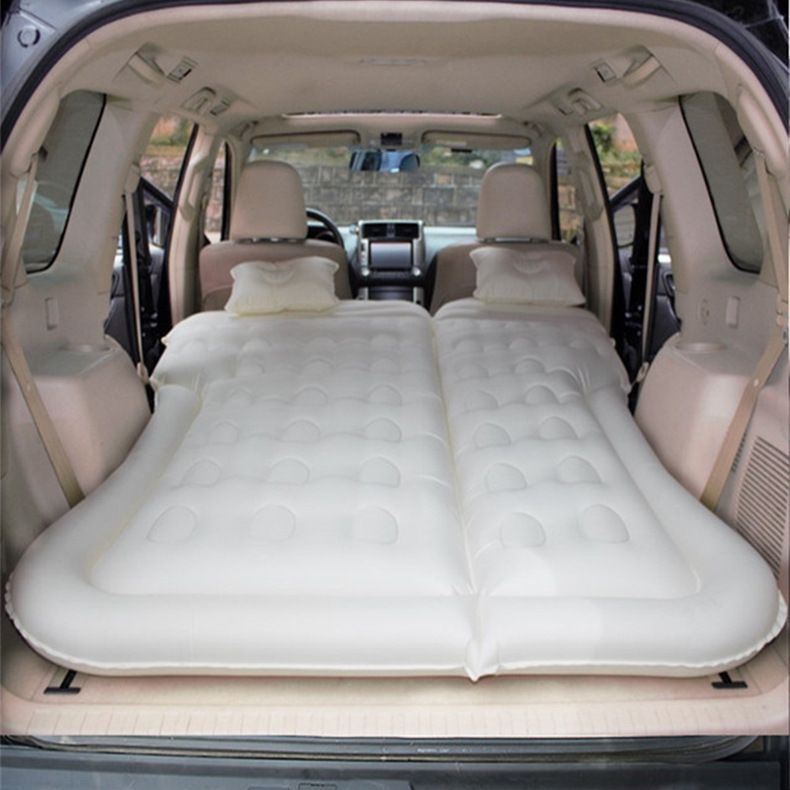 InCar Inflatable Bed Air Mattress Universal SUV Car Travel Sleeping Pad Outdoor Camping Mat Child Exhaust Pads Flocking PVC Auto Rear Seat Cushion Acc