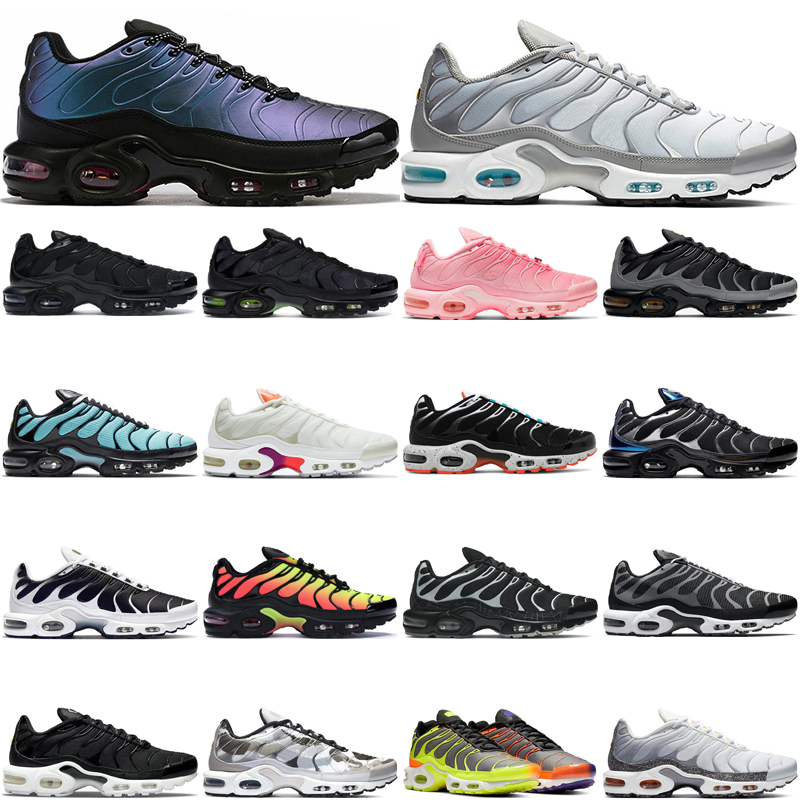 

2021 hot men running shoes women tn yellow black wolf grey white volt voltage purple total orange sky blue scream green rainbow pink fade outdoor trainers, Beige 40-46