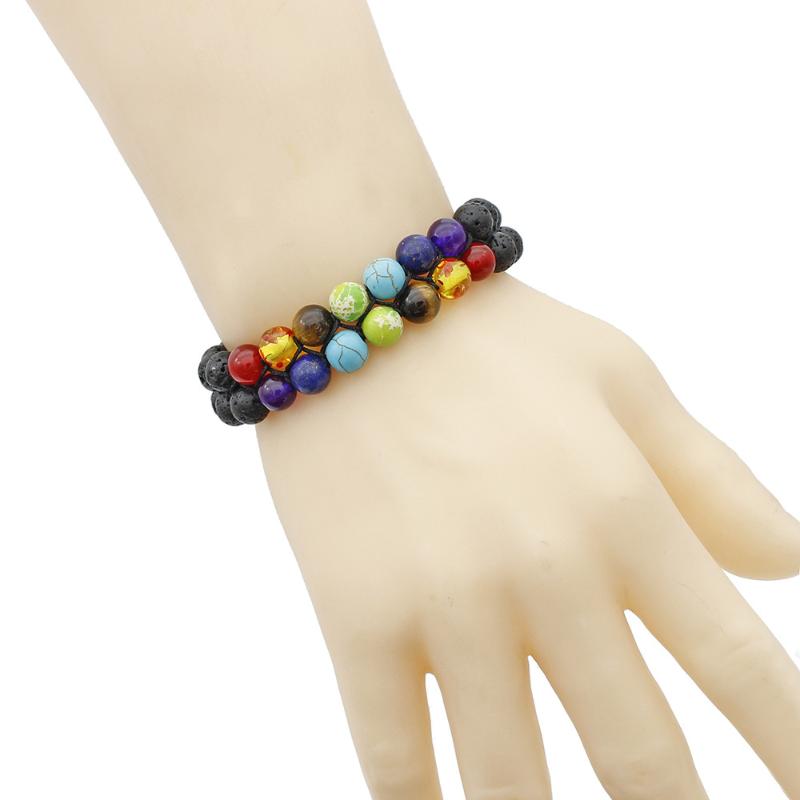 Beaded, Strands European And American Fashion Simple Advanced Sense 8mm Volcanic Stone Seven Chakra Yoga Double-layer Beaded Bracelet
Beaded, Strands European And American Fashion Simple Advanced Sense 8mm Volcanic Stone Seven Chakra Yoga Double-layer Beaded Bracelet