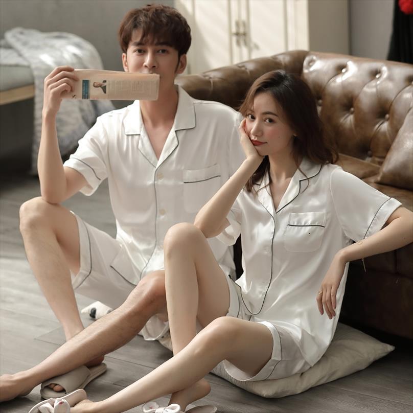 solid color couple women sleepwear short sleeve and pyjamas satin pajama sets casual plus size pj suit homewear, Black;red
solid color couple women sleepwear short sleeve and pyjamas satin pajama sets casual plus size pj suit homewear, Black;red