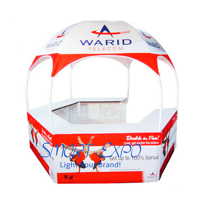 Advertising Display Hexagon Spire Shape Market Tents for Sales with Custom Full Color Printing Graphics