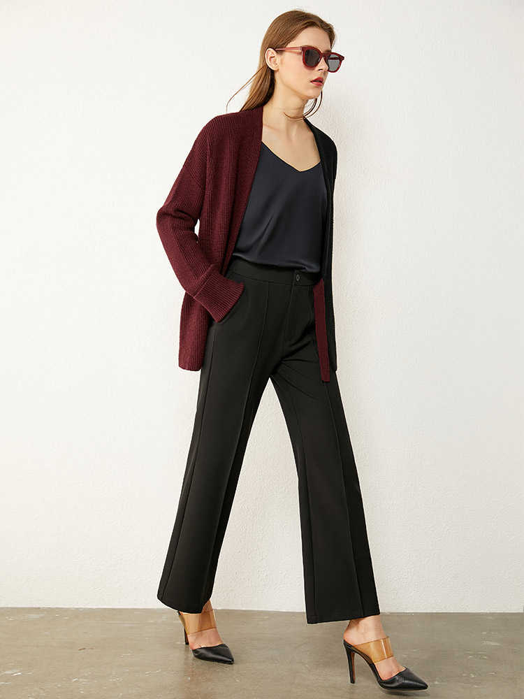 Minimalism Autumn Winter OLstyle Women's Pants Women Suit Causal Solid Bell-bottomed 12030432 210527