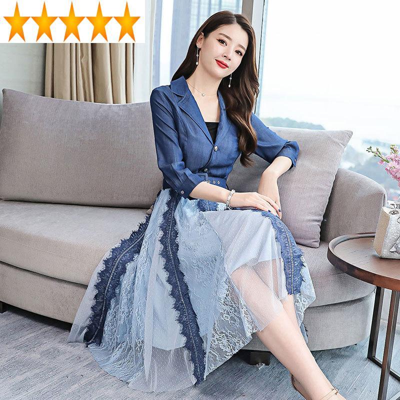 Casual Dresses Summer 2021 Women Spring Denim Dress Elegant Mesh V Neck Ladies Vintage Korean Vestido Jeans KJ4202, As the picture
Casual Dresses Summer 2021 Women Spring Denim Dress Elegant Mesh V Neck Ladies Vintage Korean Vestido Jeans KJ4202, As the picture