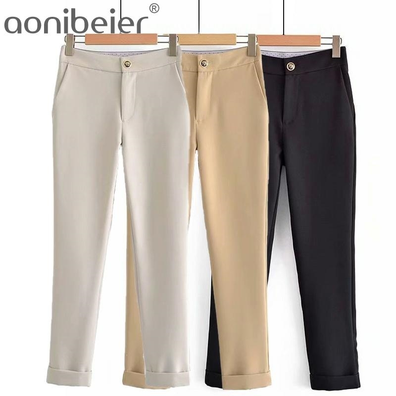 Chic Waistband Women Ankle Length Pencil Pants Summer Roll-up Hem Casual Office Lady Suit Female Trousers 210604
Chic Waistband Women Ankle Length Pencil Pants Summer Roll-up Hem Casual Office Lady Suit Female Trousers 210604
