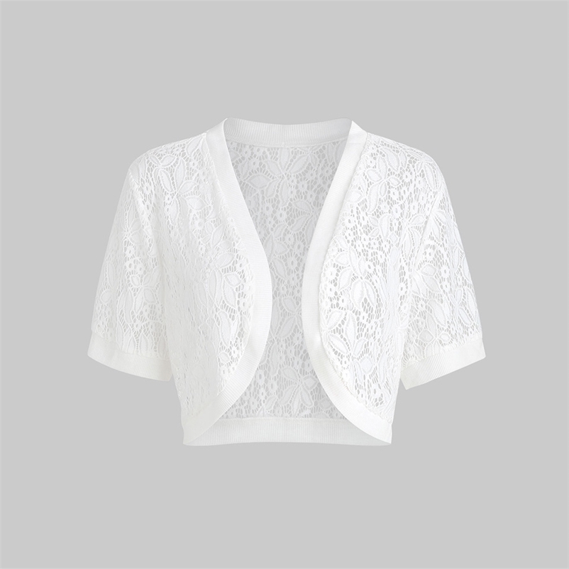 Rosegal Plus Size Open Front Lace Panel Crop Top Women Summer Vintage Tops White Hollow Out Short Sleeve T-shirts 210519, Black
Rosegal Plus Size Open Front Lace Panel Crop Top Women Summer Vintage Tops White Hollow Out Short Sleeve T-shirts 210519, Black