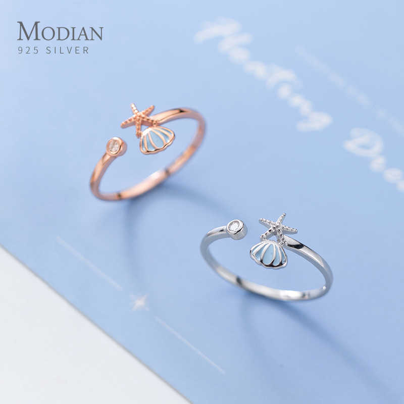 Lovely Starfish Blue Shell Round Zircon 925 Sterling Silver Opening Finger Ring for Women Simple Party Fine Jewelry 210707
Lovely Starfish Blue Shell Round Zircon 925 Sterling Silver Opening Finger Ring for Women Simple Party Fine Jewelry 210707