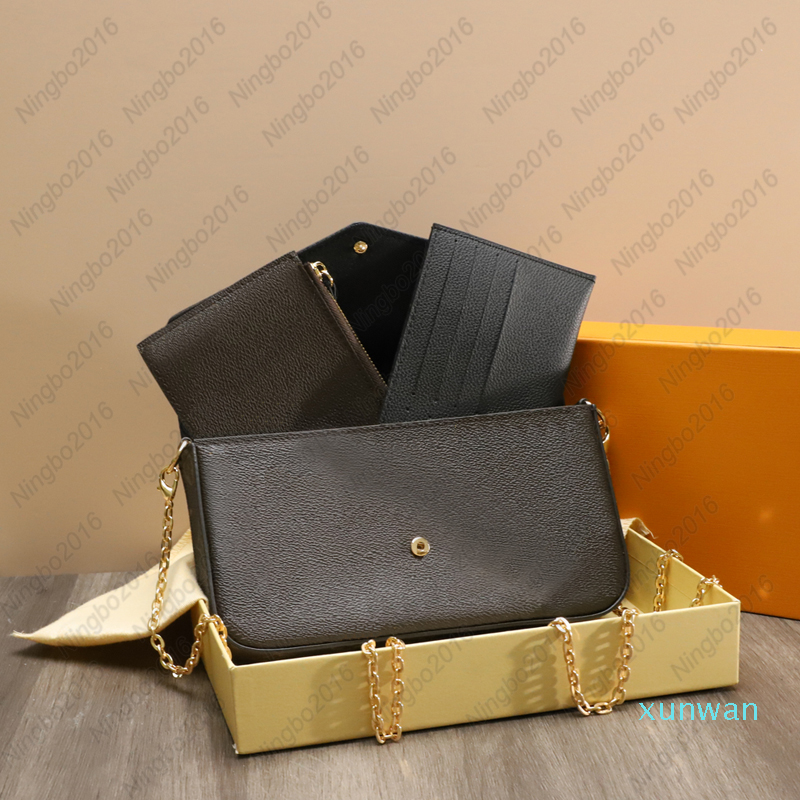 Top Quality Three-piece Chain Wallet Clip Ladies Shoulder Bags 2021 Messenger Bag For Women With Gift Box, Brown red lining
Top Quality Three-piece Chain Wallet Clip Ladies Shoulder Bags 2021 Messenger Bag For Women With Gift Box, Brown red lining