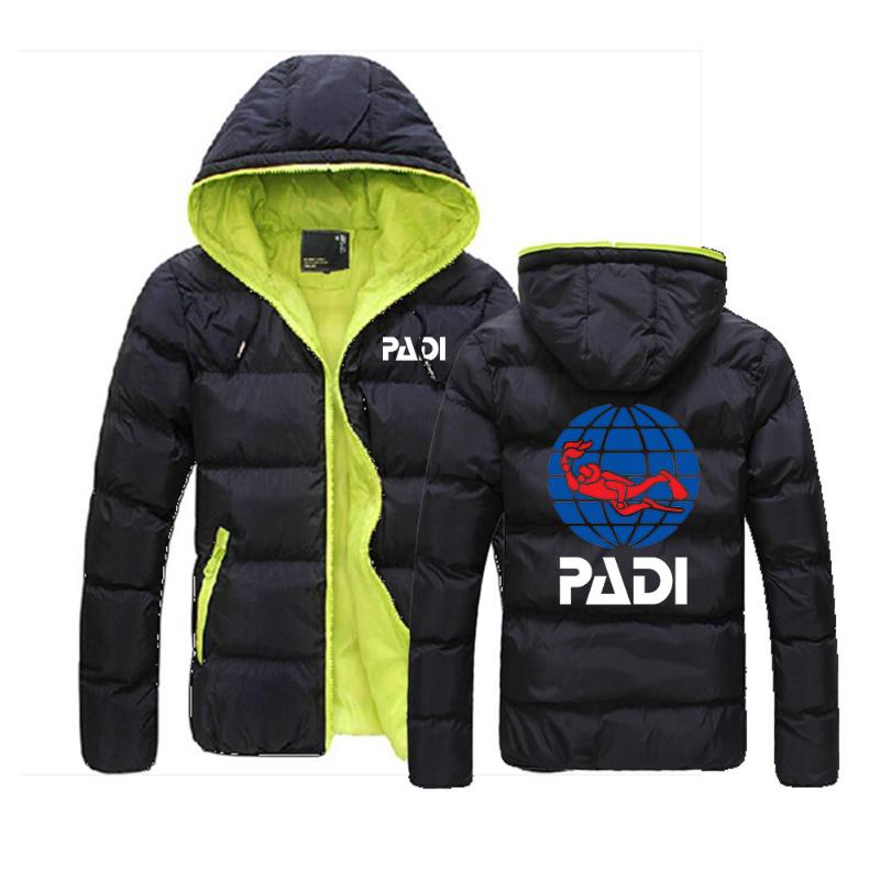 

Men' Hoodies & Sweatshirts 2021 Scuba Driver Padi Logo Autumn Customize Fashion Down Warm Slim Coats Male Sportwear Coat Jacket Man Selling