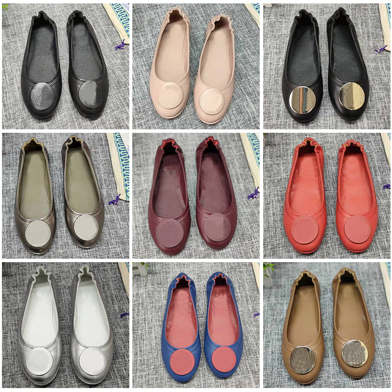 Designer Dress Ballet shoes Spring Autumn 100% sheepskin Metal buckle fashion women Flat Egg roll boat shoe Lady leather Lazy dance Loafers Large size 34-41With box 
Designer Dress Ballet shoes Spring Autumn 100% sheepskin Metal buckle fashion women Flat Egg roll boat shoe Lady leather Lazy dance Loafers Large size 34-41With box