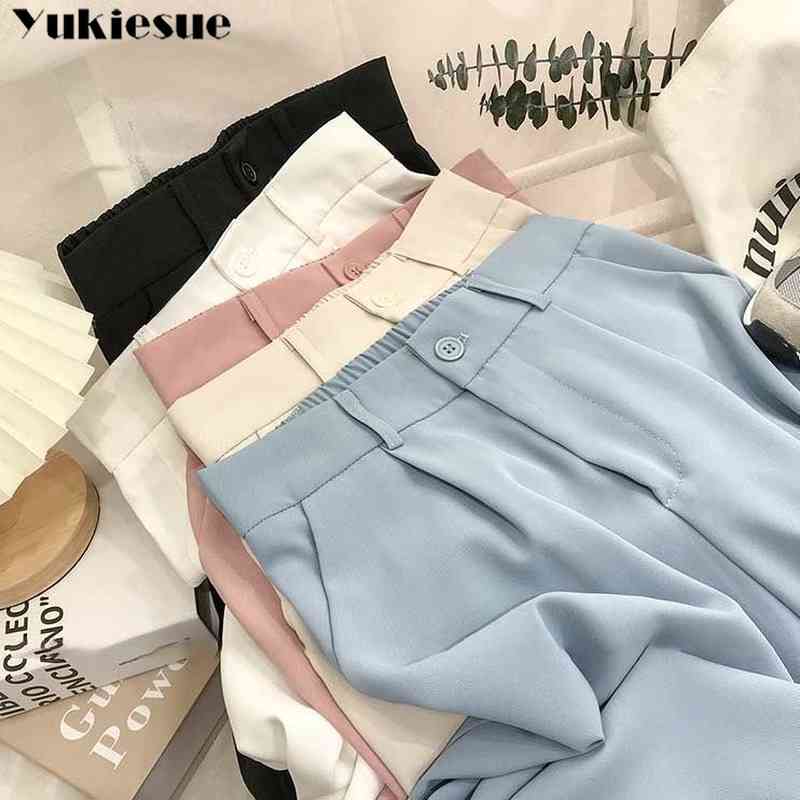 vintage summer office high waist Women' straight Capris pants for women trousers flare pants Woman clothes plus size 210519, Blue
vintage summer office high waist Women' straight Capris pants for women trousers flare pants Woman clothes plus size 210519, Blue