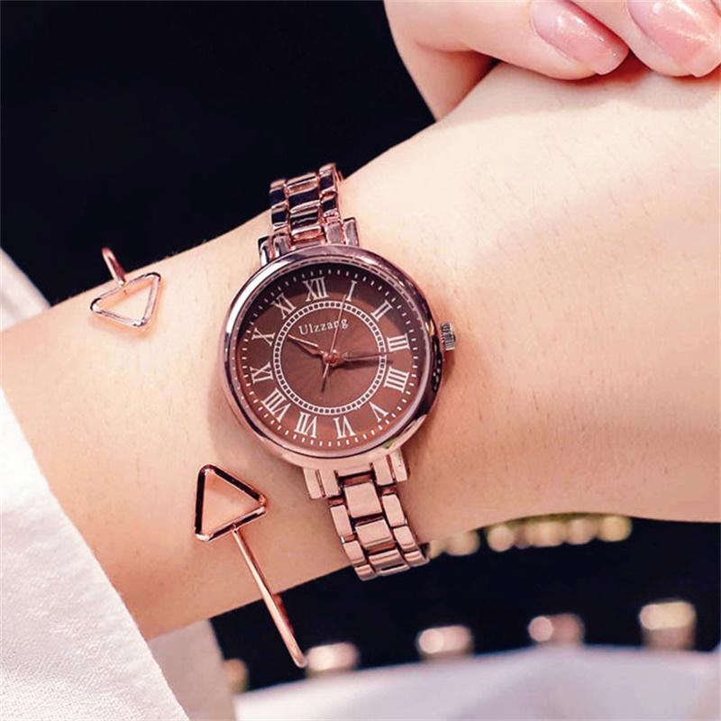 Wristwatches Retro Coffee Gold Stainless Steel Women Watches Ulzzang Fashion Brand Female Casual Roma Scale Ladies Quartz Watch, Brown
Wristwatches Retro Coffee Gold Stainless Steel Women Watches Ulzzang Fashion Brand Female Casual Roma Scale Ladies Quartz Watch, Brown