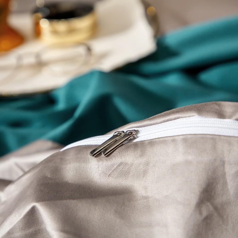 Green Duvet Cover Queen King 4Pcs 1000TC Egyptian Cotton Patchwork Stripe Home Bedding Simple El Easy Care Fitted Bed Sheet Sets