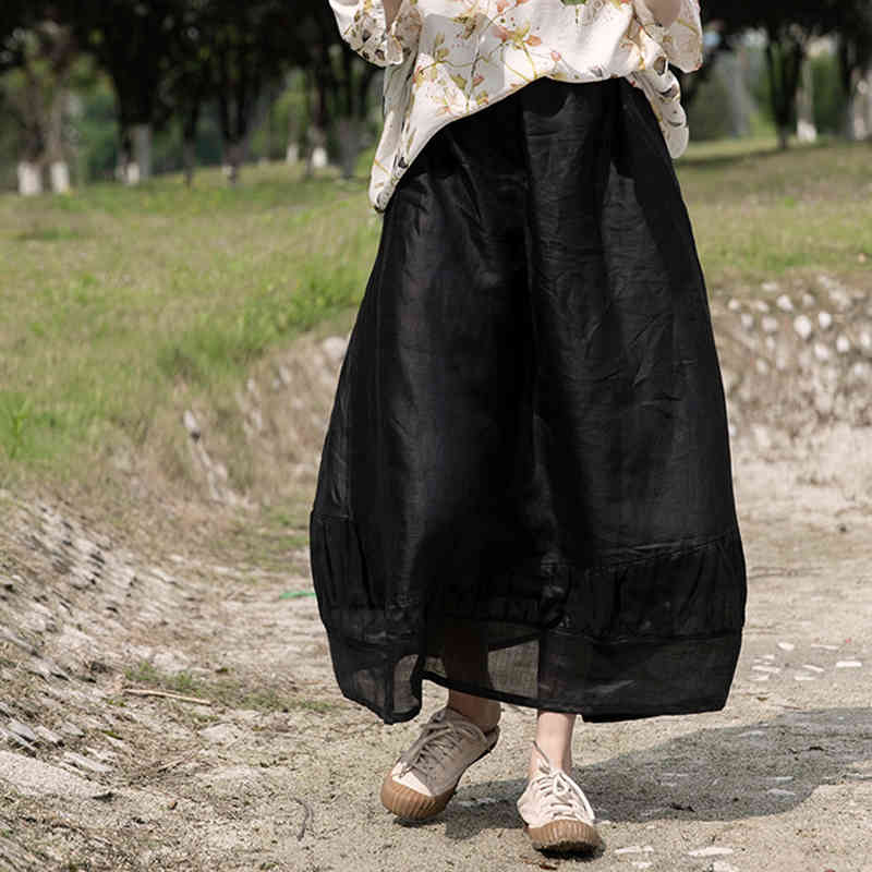 Johnature Women Black Ramie Skirts Patchwork Vintage Elastic Waist Summer High Quality Female Clothes Bud Skirts 210521
Johnature Women Black Ramie Skirts Patchwork Vintage Elastic Waist Summer High Quality Female Clothes Bud Skirts 210521